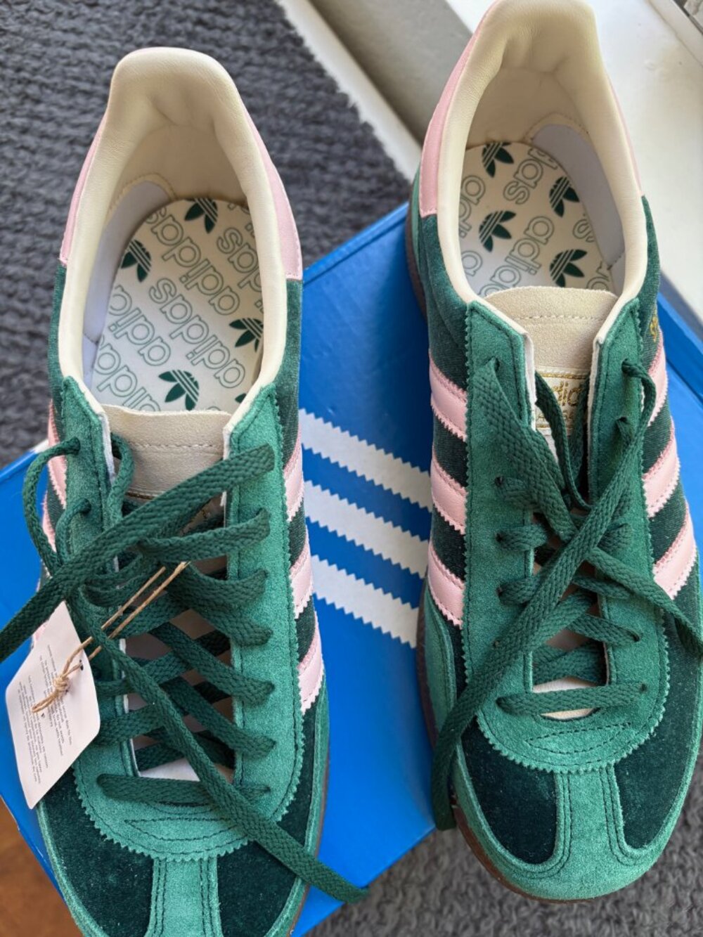 Adidas Handball Spezial - Green & Pink Velvet, size 9.5 - Picture 4 of 6